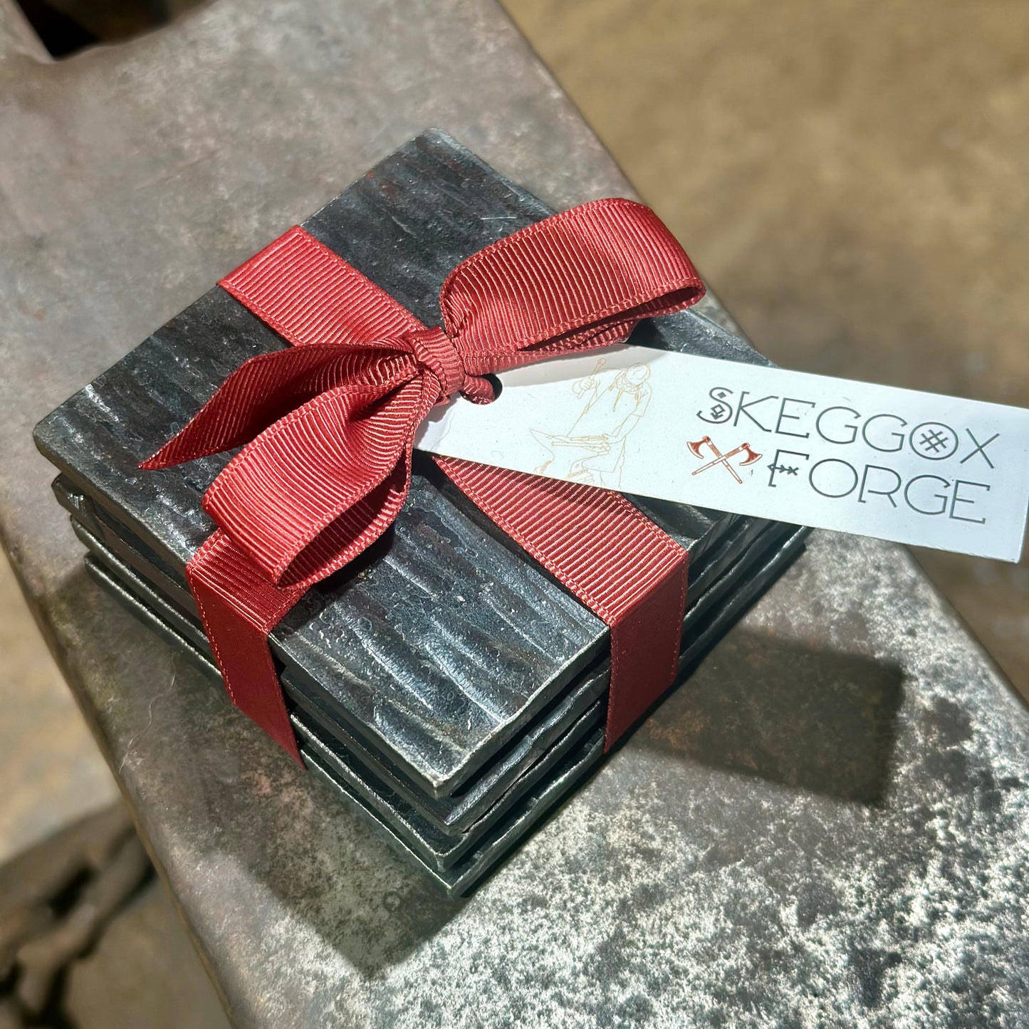 Set of 4 Coasters - Bark Texture