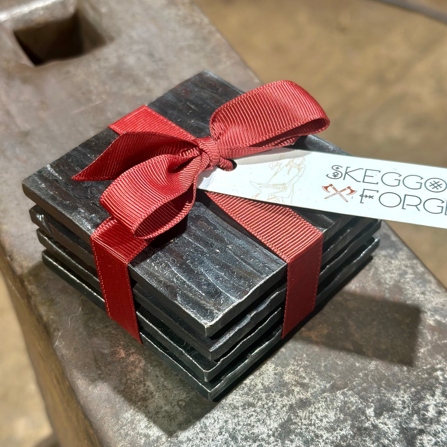 Set of 4 Coasters - Bark Texture